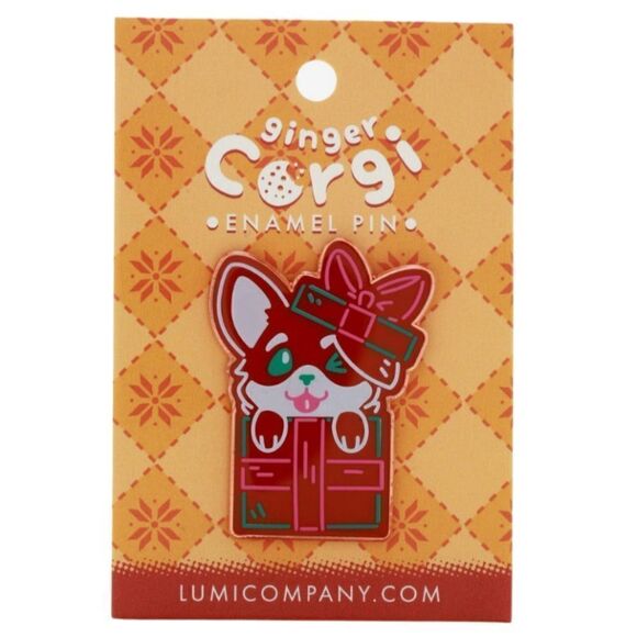 Gingerbread Corgi Enamel Pin - Picture 1 of 1